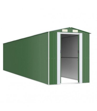 vidaXL Garden Shed Green 192x938x223 cm Galvanised Steel — Size: 192 x 938 x 223 cm