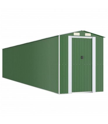 vidaXL Garden Shed Green 192x1021x223 cm Galvanised Steel — Size: 192 x 1021 x 223 cm