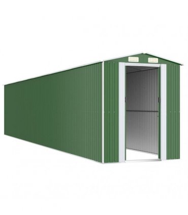 vidaXL Garden Shed Green 192x1021x223 cm Galvanised Steel — Size: 192 x 1021 x 223 cm