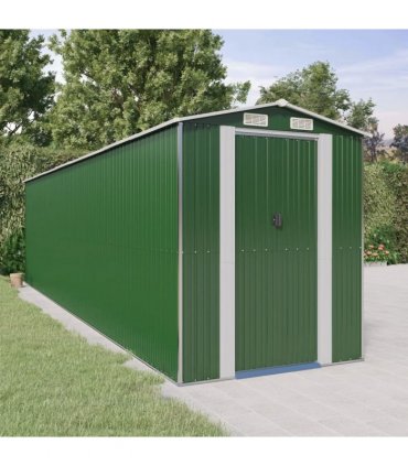vidaXL Garden Shed Green 192x772x223 cm Galvanised Steel — Size: 192 x 772 x 223 cm