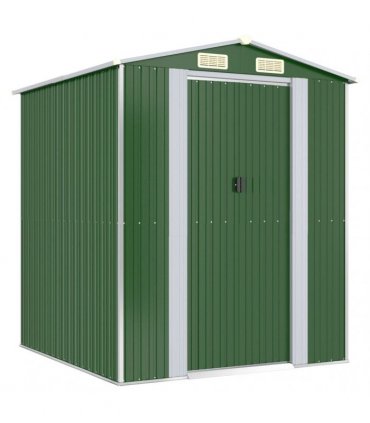 vidaXL Garden Shed Green 192x191x223 cm Galvanised Steel — Size: 192 x 191 x 223 cm