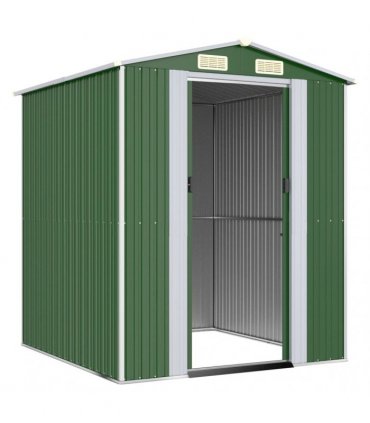 vidaXL Garden Shed Green 192x191x223 cm Galvanised Steel — Size: 192 x 191 x 223 cm