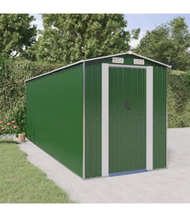 vidaXL Garden Shed Green 192x523x223 cm Galvanised Steel — Size: 192 x 523 x 223 cm