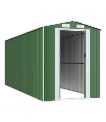 vidaXL Garden Shed Green 192x523x223 cm Galvanised Steel — Size: 192 x 523 x 223 cm