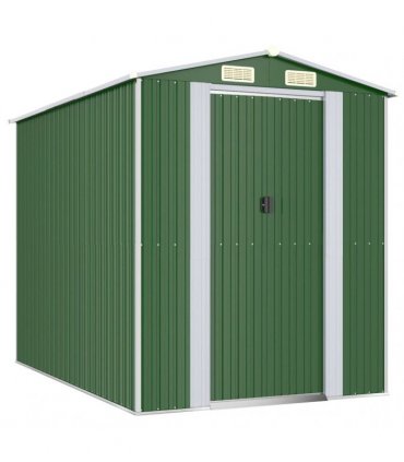 vidaXL Garden Shed Green 192x274x223 cm Galvanised Steel — Size: 192 x 274 x 223 cm