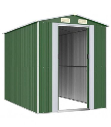 vidaXL Garden Shed Green 192x274x223 cm Galvanised Steel — Size: 192 x 274 x 223 cm