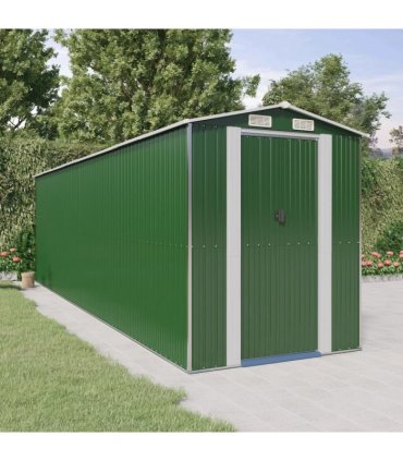 vidaXL Garden Shed Green 192x689x223 cm Galvanised Steel — Size: 192 x 689 x 223 cm