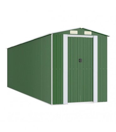 vidaXL Garden Shed Green 192x689x223 cm Galvanised Steel — Size: 192 x 689 x 223 cm