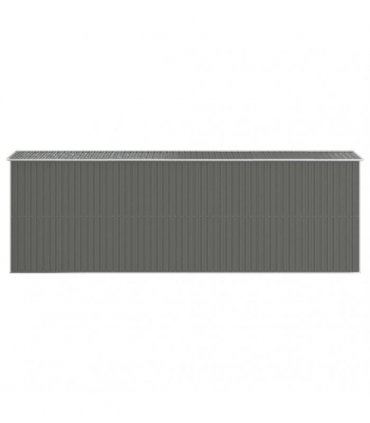 vidaXL Garden Shed Light Grey 192x606x223 cm Galvanised Steel — Size: 192 x 606 x 223 cm