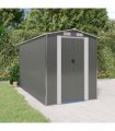 vidaXL Garden Shed Light Grey 192x357x223 cm Galvanised Steel — Size: 192 x 357 x 223 cm