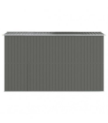 vidaXL Garden Shed Light Grey 192x357x223 cm Galvanised Steel — Size: 192 x 357 x 223 cm