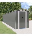 vidaXL Garden Shed Light Grey 192x1021x223 cm Galvanised Steel — Size: 192 x 1021 x 223 cm