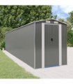vidaXL Garden Shed Light Grey 192x855x223 cm Galvanised Steel — Size: 192 x 855 x 223 cm