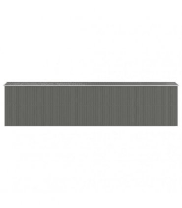 vidaXL Garden Shed Light Grey 192x855x223 cm Galvanised Steel — Size: 192 x 855 x 223 cm