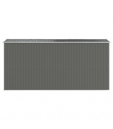 vidaXL Garden Shed Light Grey 192x440x223 cm Galvanised Steel — Size: 192 x 440 x 223 cm