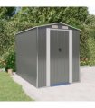 vidaXL Garden Shed Light Grey 192x274x223 cm Galvanised Steel — Size: 192 x 274 x 223 cm