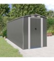 vidaXL Garden Shed Light Grey 192x523x223 cm Galvanised Steel — Size: 192 x 523 x 223 cm