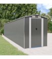vidaXL Garden Shed Light Grey 192x938x223 cm Galvanised Steel — Size: 192 x 938 x 223 cm