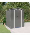 vidaXL Garden Shed Light Grey 192x191x223 cm Galvanised Steel — Size: 192 x 191 x 223 cm