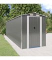 vidaXL Garden Shed Light Grey 192x689x223 cm Galvanised Steel — Size: 192 x 689 x 223 cm