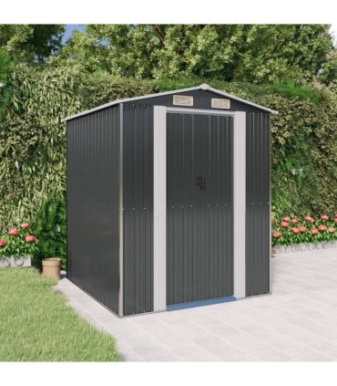 vidaXL Garden Shed Anthracite 192x191x223 cm Galvanised Steel — Size: 192 x 191 x 223 cm
