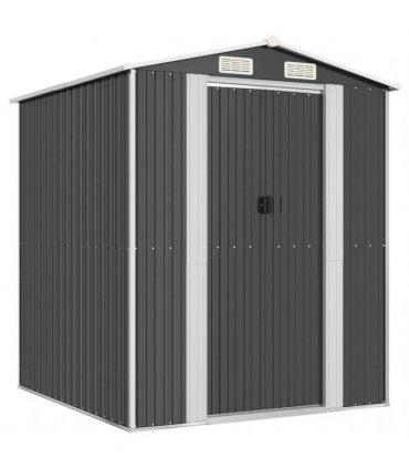 vidaXL Garden Shed Anthracite 192x191x223 cm Galvanised Steel — Size: 192 x 191 x 223 cm