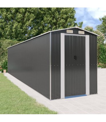 vidaXL Garden Shed Anthracite 192x855x223 cm Galvanised Steel — Size: 192 x 855 x 223 cm