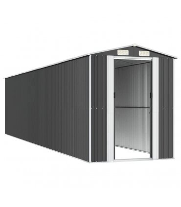 vidaXL Garden Shed Anthracite 192x855x223 cm Galvanised Steel — Size: 192 x 855 x 223 cm