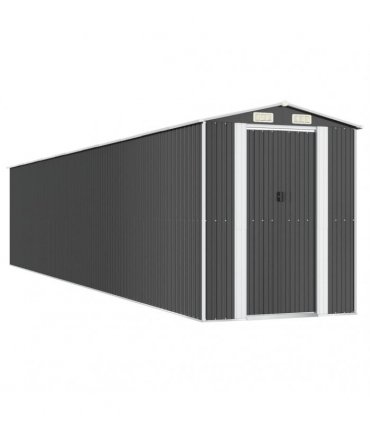 vidaXL Garden Shed Anthracite 192x1021x223 cm Galvanised Steel — Size: 192 x 1021 x 223 cm