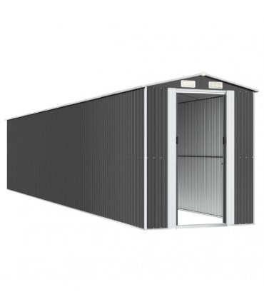 vidaXL Garden Shed Anthracite 192x1021x223 cm Galvanised Steel — Size: 192 x 1021 x 223 cm