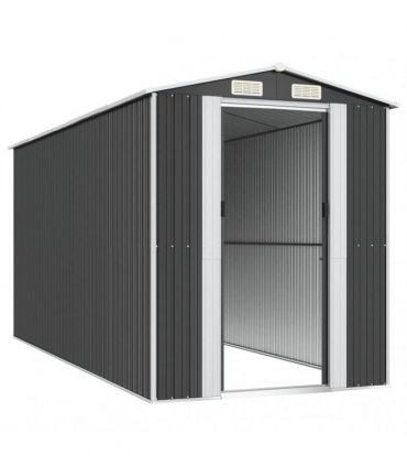vidaXL Garden Shed Anthracite 192x440x223 cm Galvanised Steel — Size: 192 x 440 x 223 cm