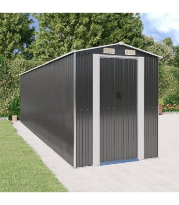 vidaXL Garden Shed Anthracite 192x689x223 cm Galvanised Steel — Size: 192 x 689 x 223 cm