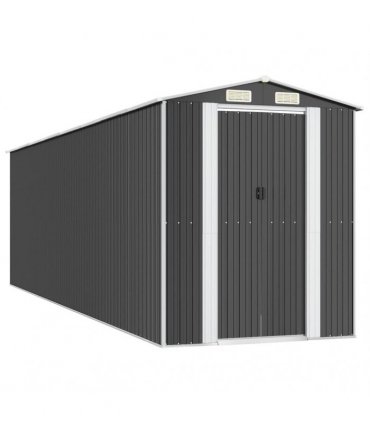 vidaXL Garden Shed Anthracite 192x689x223 cm Galvanised Steel — Size: 192 x 689 x 223 cm