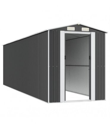 vidaXL Garden Shed Anthracite 192x689x223 cm Galvanised Steel — Size: 192 x 689 x 223 cm