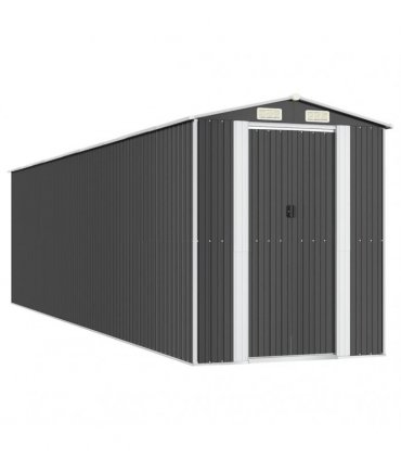 vidaXL Garden Shed Anthracite 192x772x223 cm Galvanised Steel — Size: 192 x 772 x 223 cm