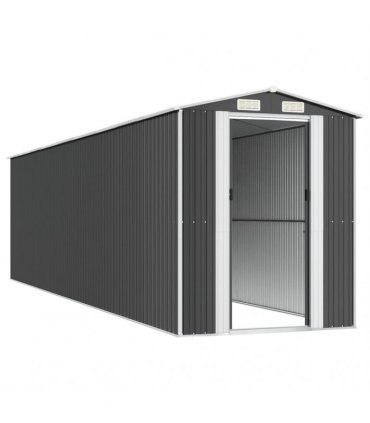 vidaXL Garden Shed Anthracite 192x772x223 cm Galvanised Steel — Size: 192 x 772 x 223 cm