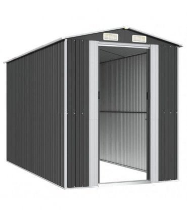 vidaXL Garden Shed Anthracite 192x357x223 cm Galvanised Steel — Size: 192 x 357 x 223 cm