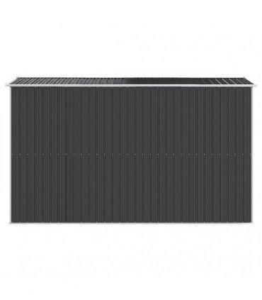 vidaXL Garden Shed Anthracite 192x357x223 cm Galvanised Steel — Size: 192 x 357 x 223 cm