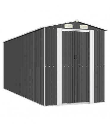 vidaXL Garden Shed Anthracite 192x523x223 cm Galvanised Steel — Size: 192 x 523 x 223 cm