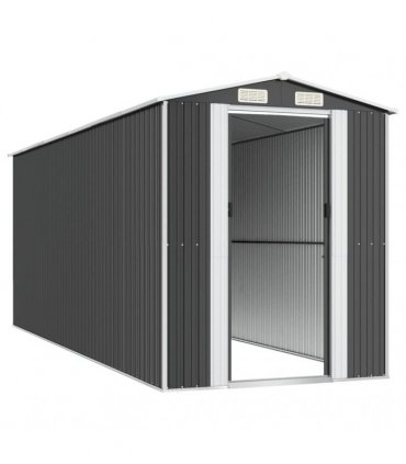 vidaXL Garden Shed Anthracite 192x523x223 cm Galvanised Steel — Size: 192 x 523 x 223 cm
