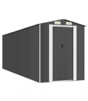 vidaXL Garden Shed Anthracite 192x606x223 cm Galvanised Steel — Size: 192 x 606 x 223 cm