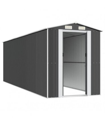 vidaXL Garden Shed Anthracite 192x606x223 cm Galvanised Steel — Size: 192 x 606 x 223 cm