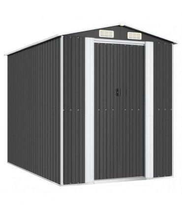 vidaXL Garden Shed Anthracite 192x274x223 cm Galvanised Steel — Size: 192 x 274 x 223 cm