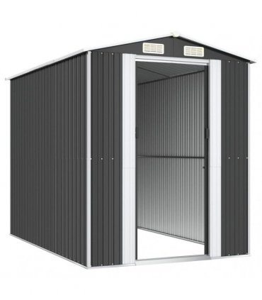 vidaXL Garden Shed Anthracite 192x274x223 cm Galvanised Steel — Size: 192 x 274 x 223 cm