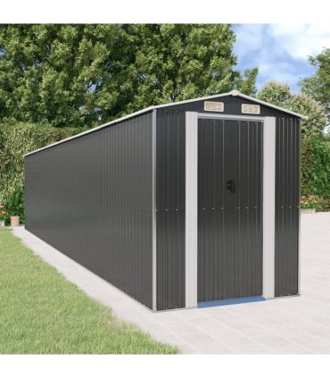 vidaXL Garden Shed Anthracite 192x938x223 cm Galvanised Steel — Size: 192 x 938 x 223 cm