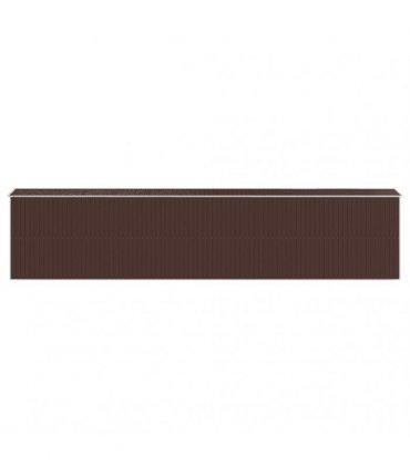 vidaXL Garden Shed Dark Brown 192x938x223 cm Galvanised Steel — Size: 192 x 938 x 223 cm
