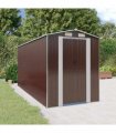 vidaXL Garden Shed Dark Brown 192x440x223 cm Galvanised Steel — Size: 192 x 440 x 223 cm