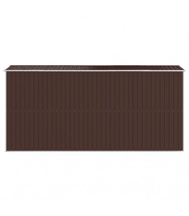 vidaXL Garden Shed Dark Brown 192x440x223 cm Galvanised Steel — Size: 192 x 440 x 223 cm