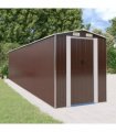 vidaXL Garden Shed Dark Brown 192x855x223 cm Galvanised Steel — Size: 192 x 855 x 223 cm