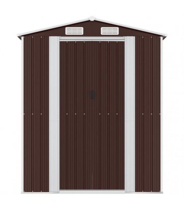 vidaXL Garden Shed Dark Brown 192x855x223 cm Galvanised Steel — Size: 192 x 855 x 223 cm